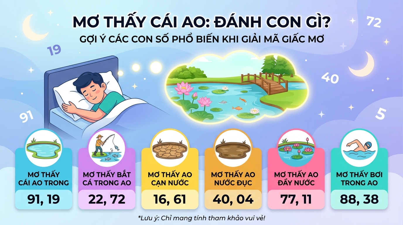 Nằm mơ thấy ao nước đánh con gì chốt số mấy