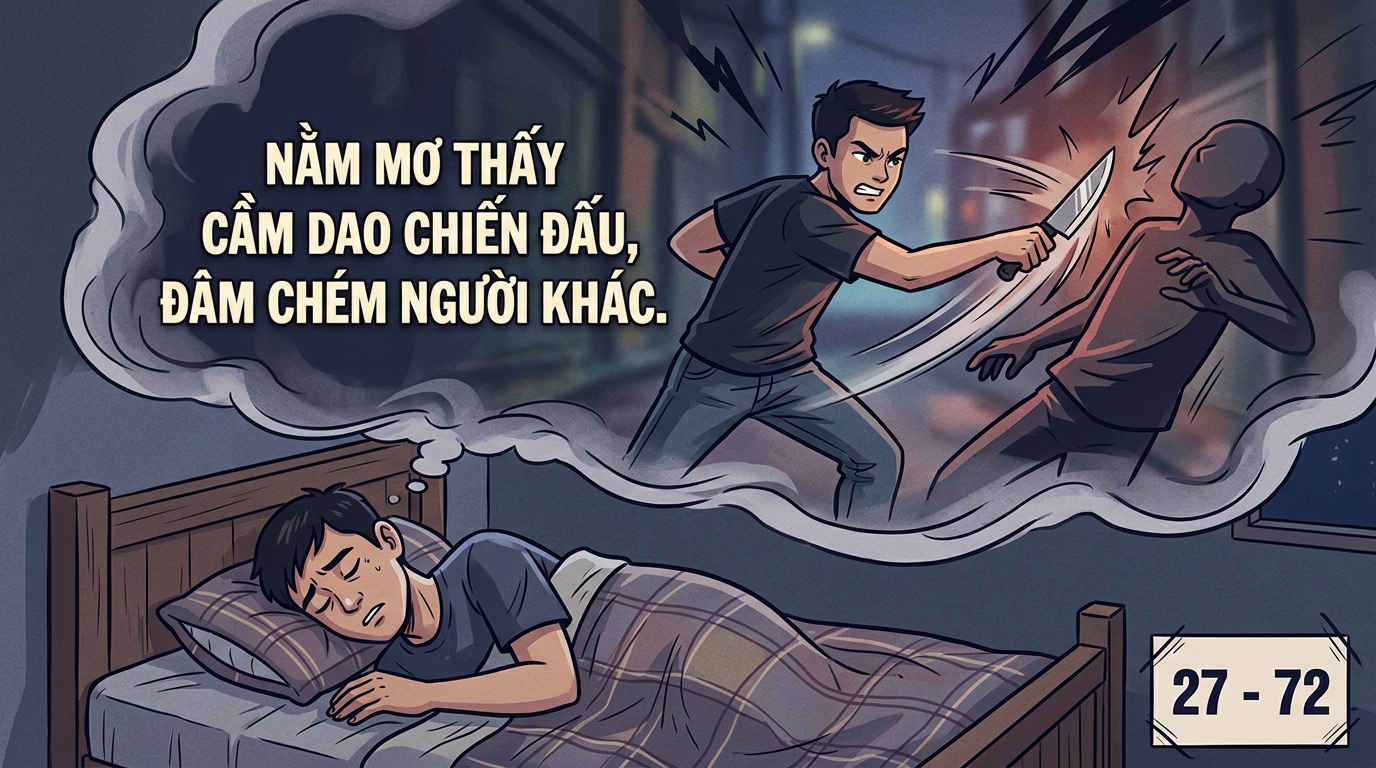 Nằm mơ thấy cầm dao đánh nhau chém người khác chốt mạnh tay bộ tịch số 27 - 72