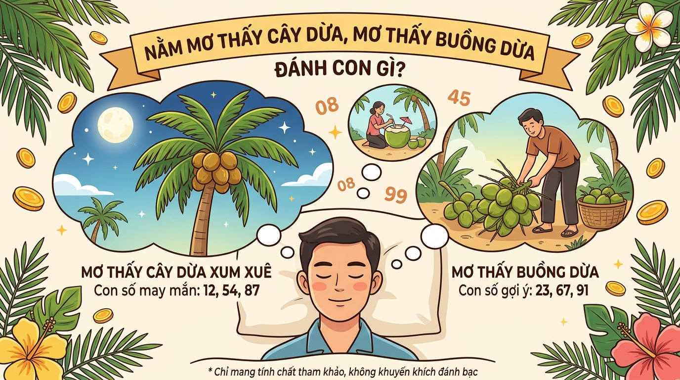 Nằm mơ thấy cây dừa đánh số mấy, mơ thấy buồng dừa chốt số gì