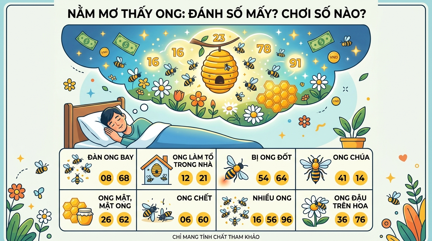Nằm mơ thấy con ong đánh số mấy, mơ thấy ong đánh con gì