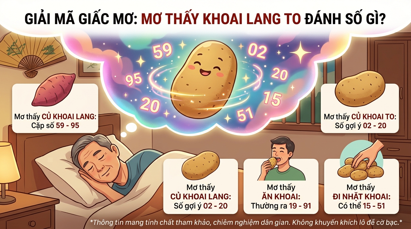 Nằm mơ thấy củ khoai to đánh con gì