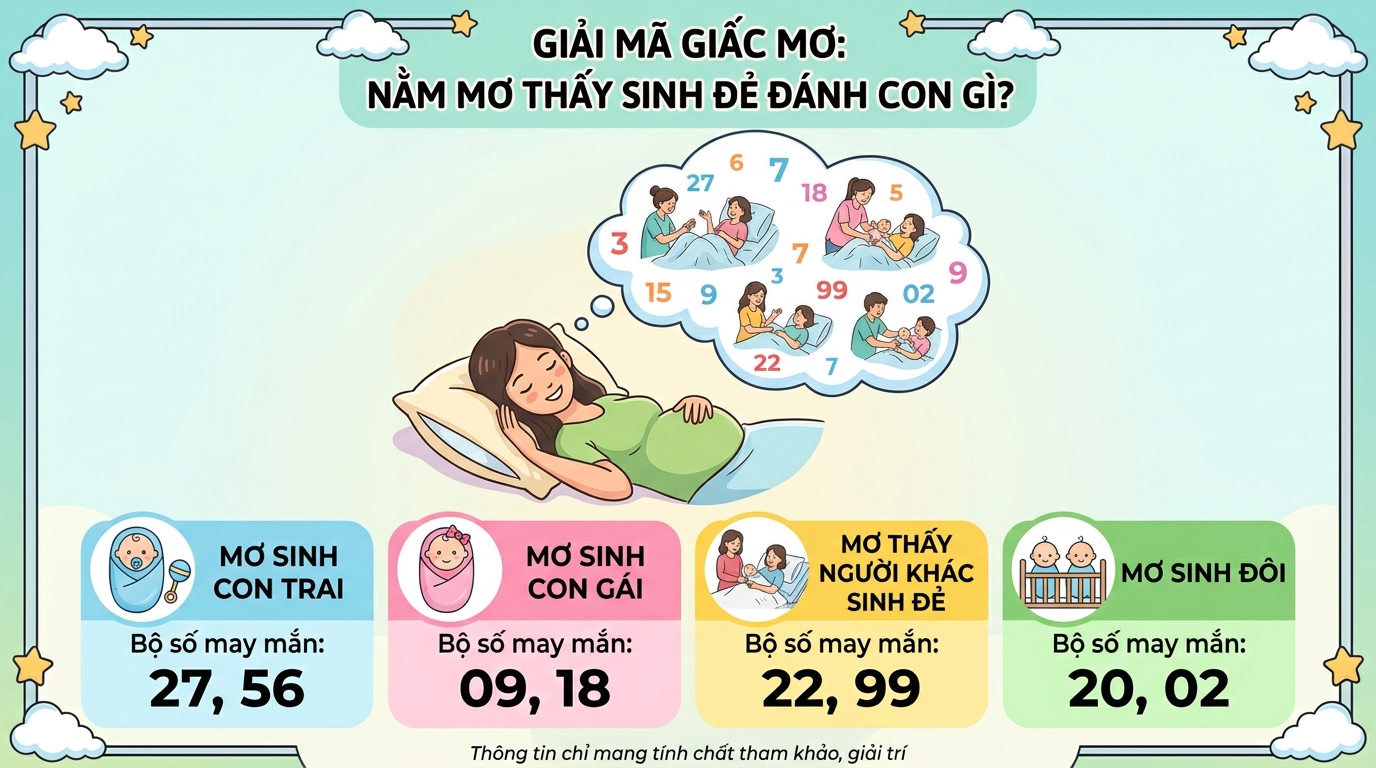 Nằm mơ thấy đi đẻ đánh con gì chốt số mấy