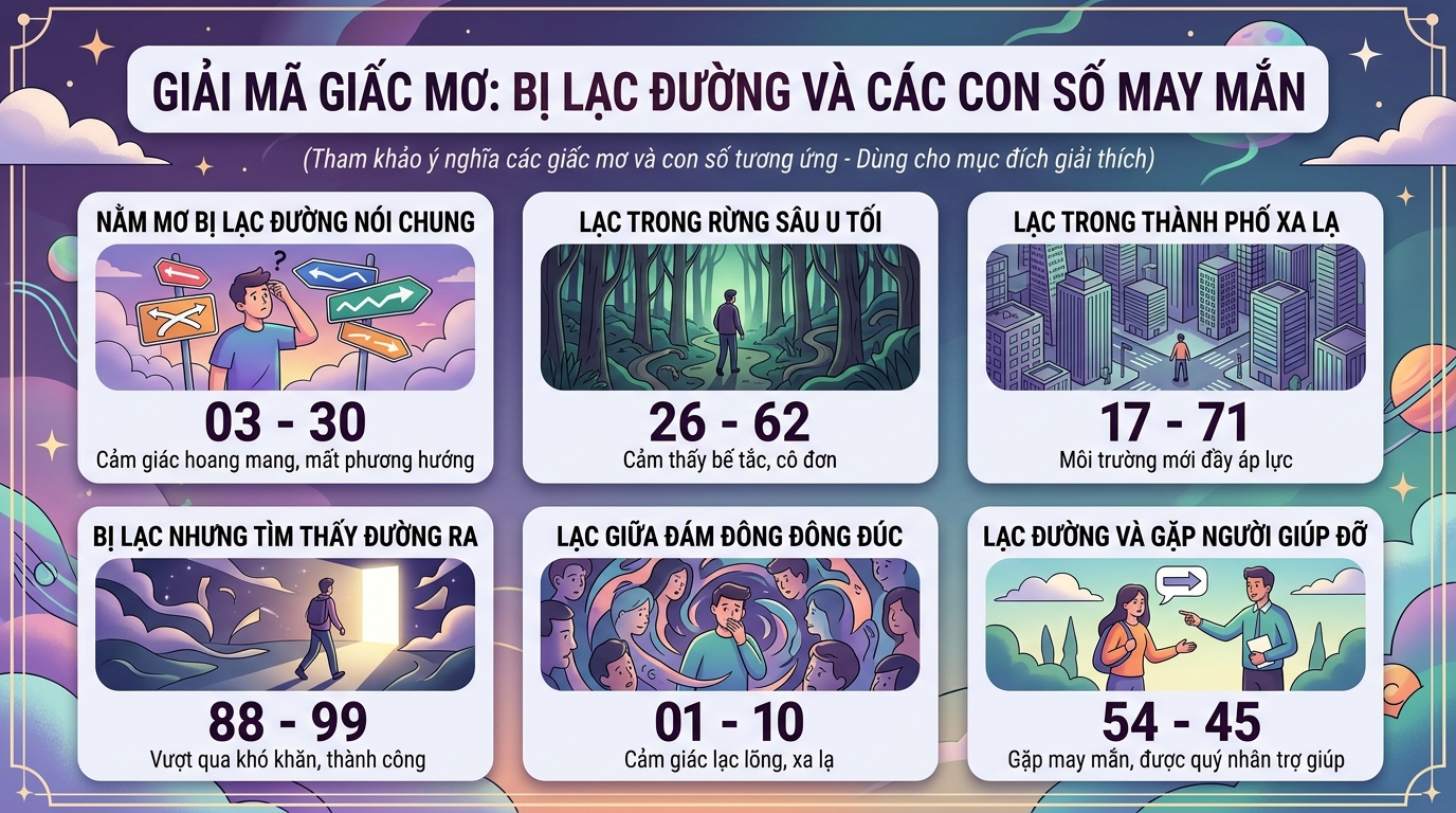 Nằm mơ đi lạc đường đánh con gì, nằm mơ đi lạc là số mấy