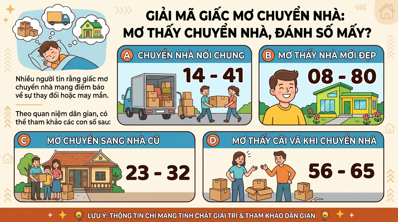 Nằm mơ dọn nhà đánh con gì, nằm mơ thấy dọn nhà mới
