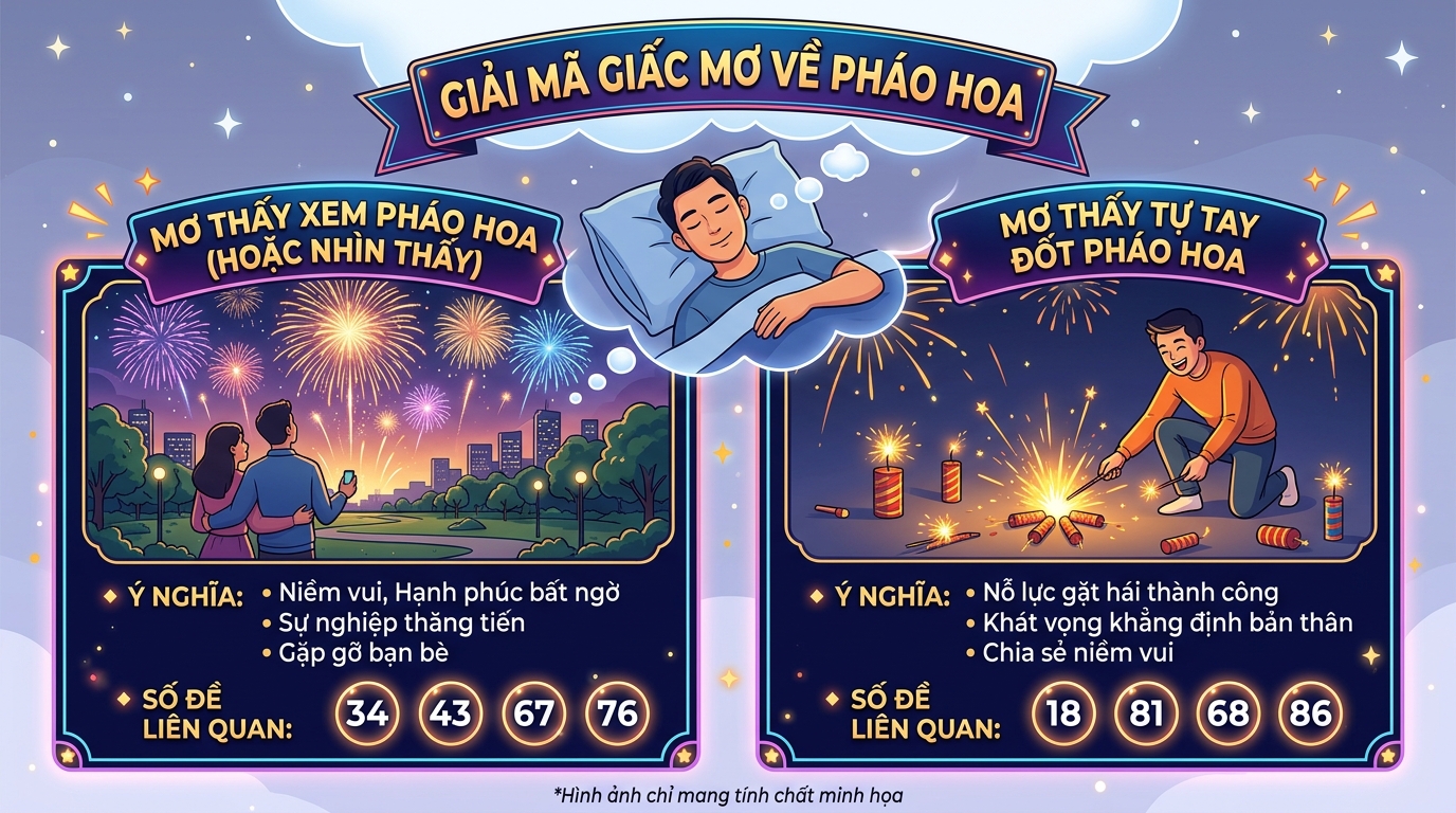 Nằm mơ bắn pháo hoa đánh đề con gì, nằm mơ thấy đốt pháo hoa