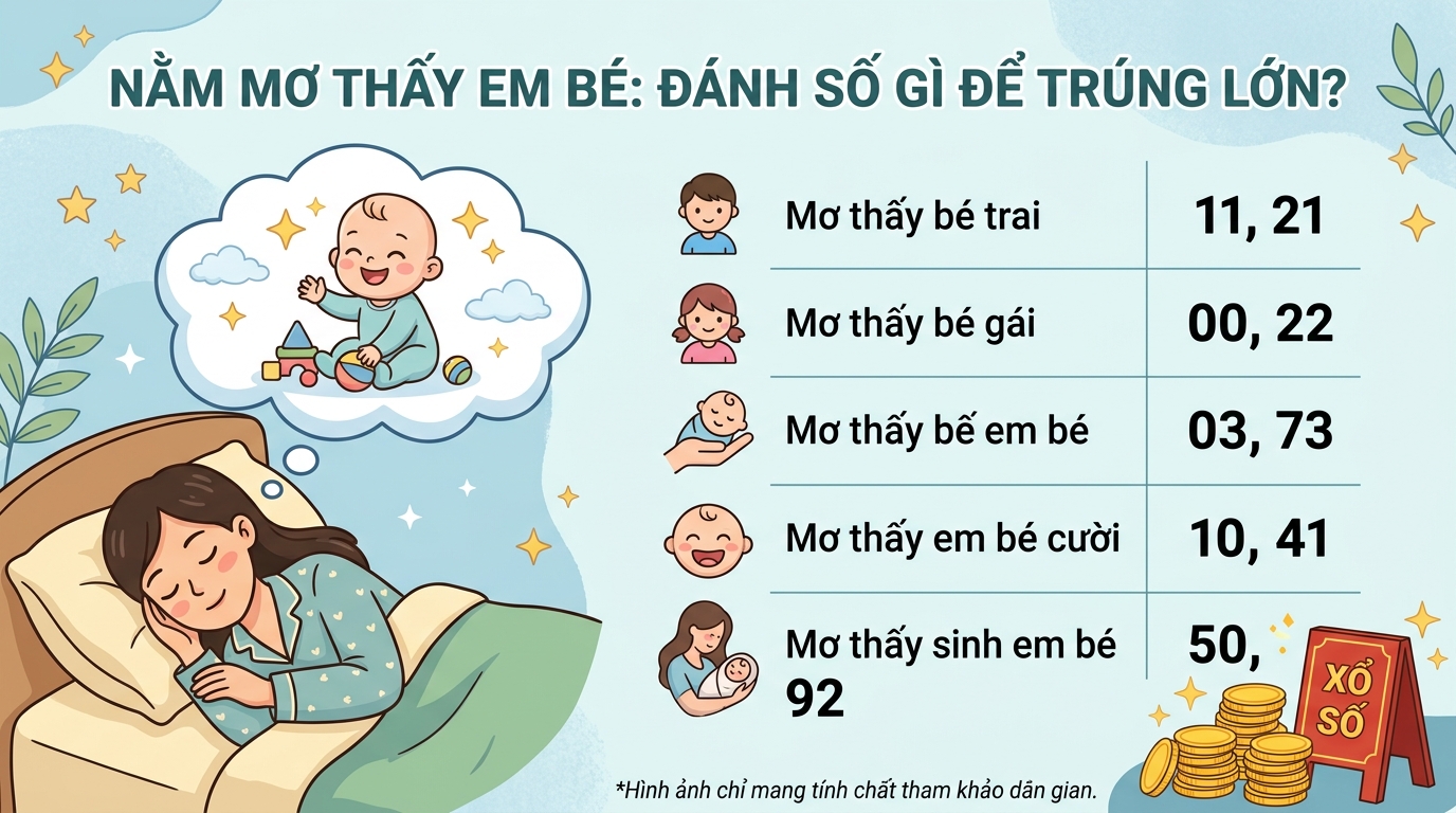 Nằm mơ thấy em bé đánh con gì, số mấy trúng lớn