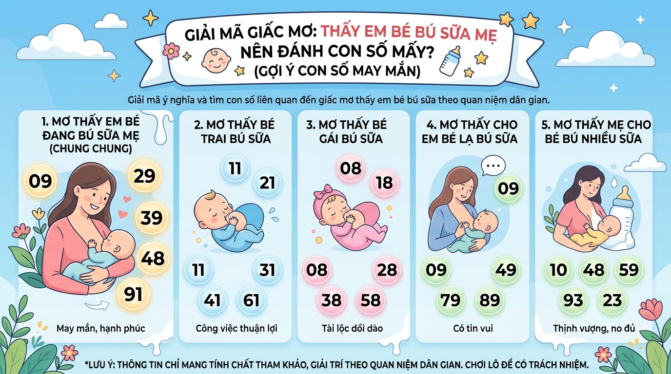 Mơ thấy em bé uống sữa đánh con gì, cho trẻ bú sữa mẹ số mấy