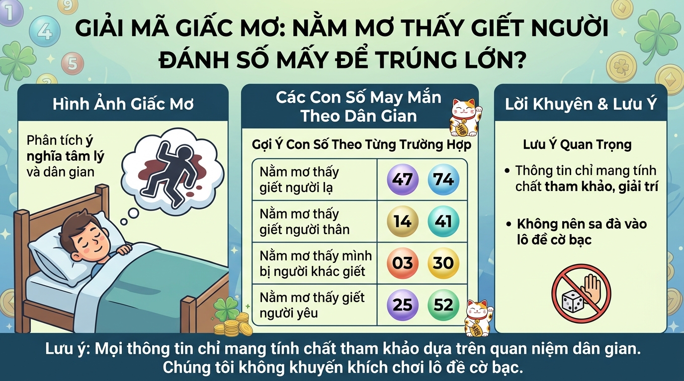 Nằm mơ thấy giết người đánh con gì, đánh số mấy trúng lớn