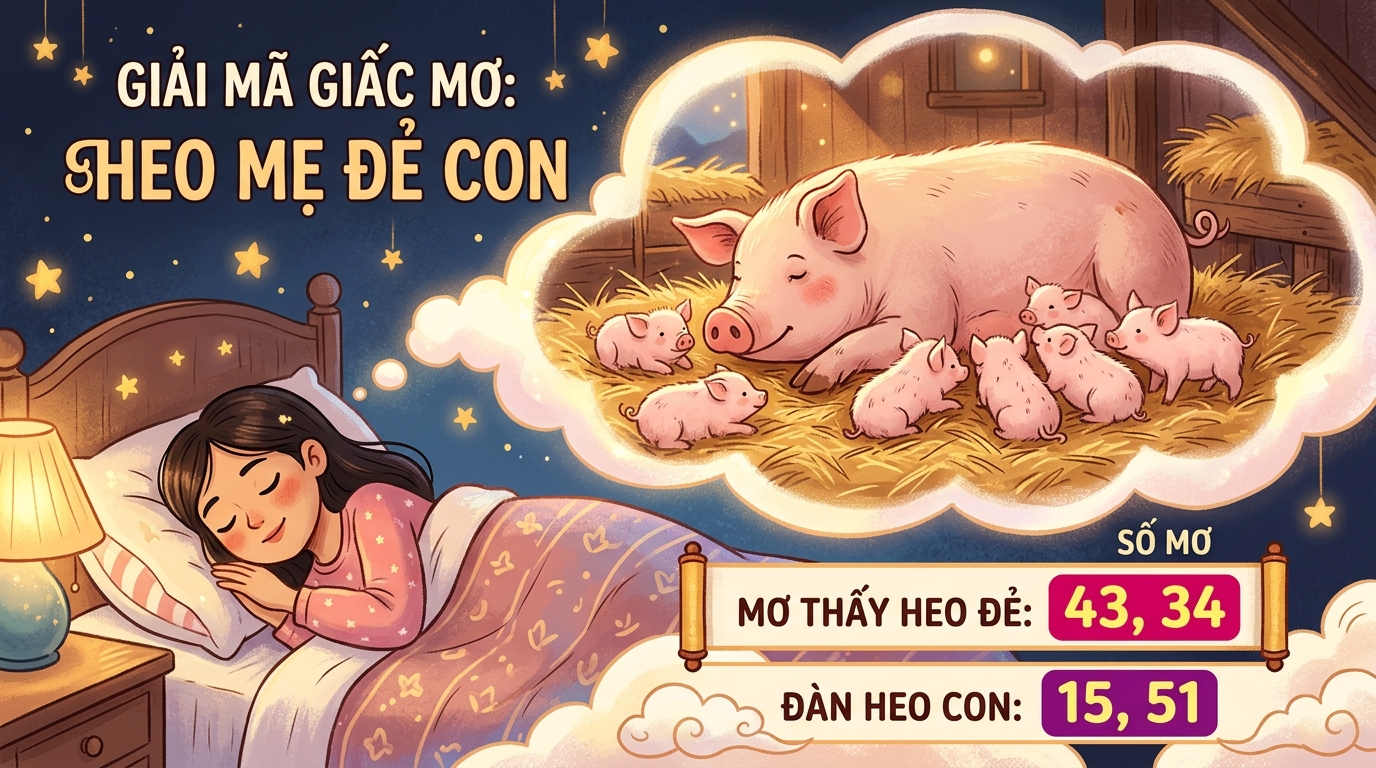 Mơ thấy heo đẻ, bầy heo con đánh số mấy