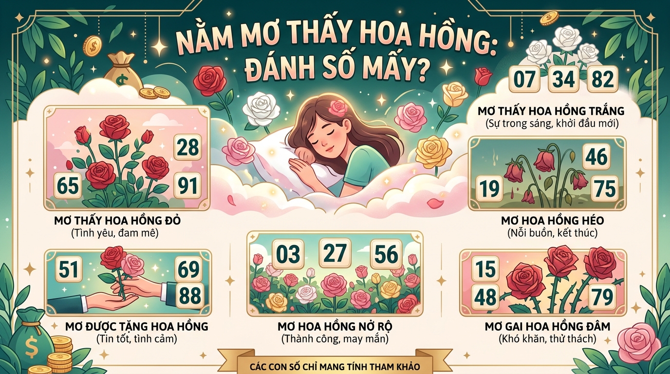 Nằm mơ thấy hoa hồng đánh con gì chốt số mấy