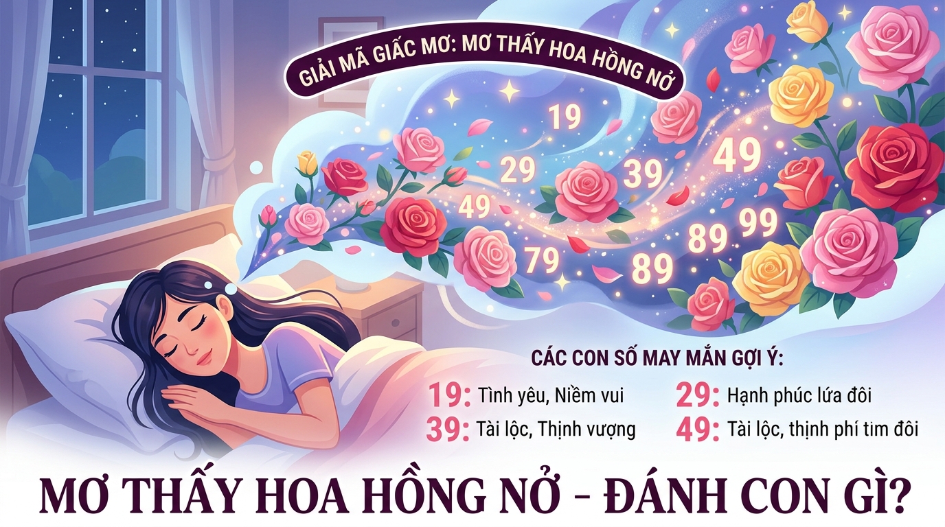 Nằm mơ thấy hoa hồng nở đánh con gì