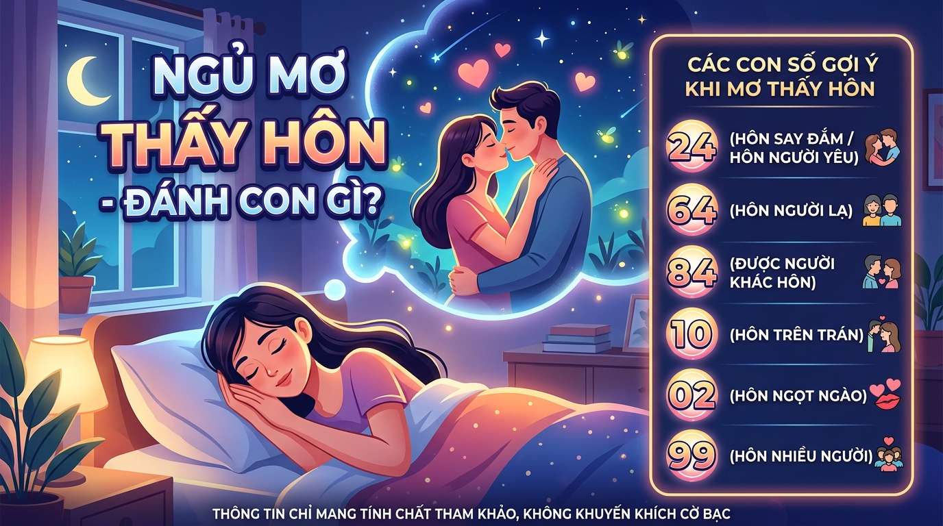 Nằm mơ thấy hôn nhau đánh con gì, nằm mơ hôn nhau đánh số gì