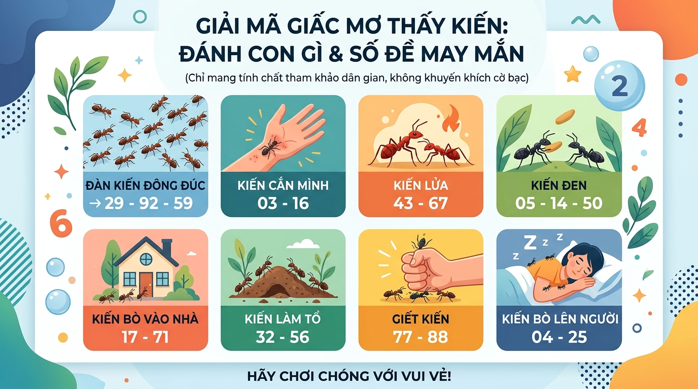Nằm mơ thấy kiến đánh con gì, nằm mơ thấy kiến đánh số mấy