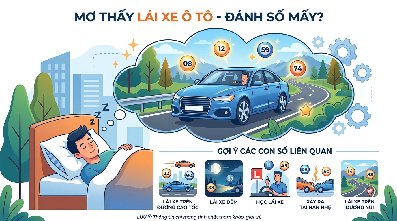 Nằm mơ lái xe đánh con gì, nằm mơ thấy lái xe là số mấy