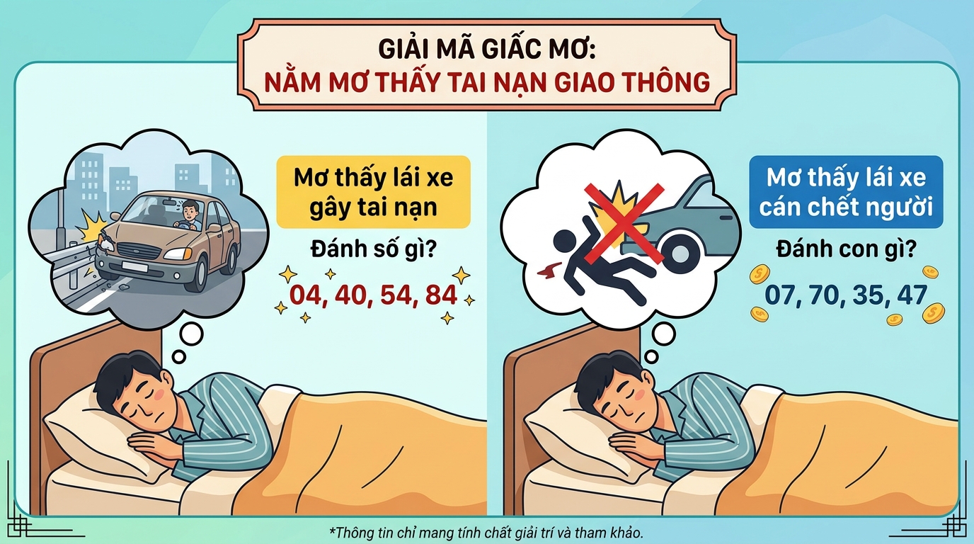 Nằm mơ lái xe gây tai nạn đánh con gì, lái xe đâm chết người số mấy