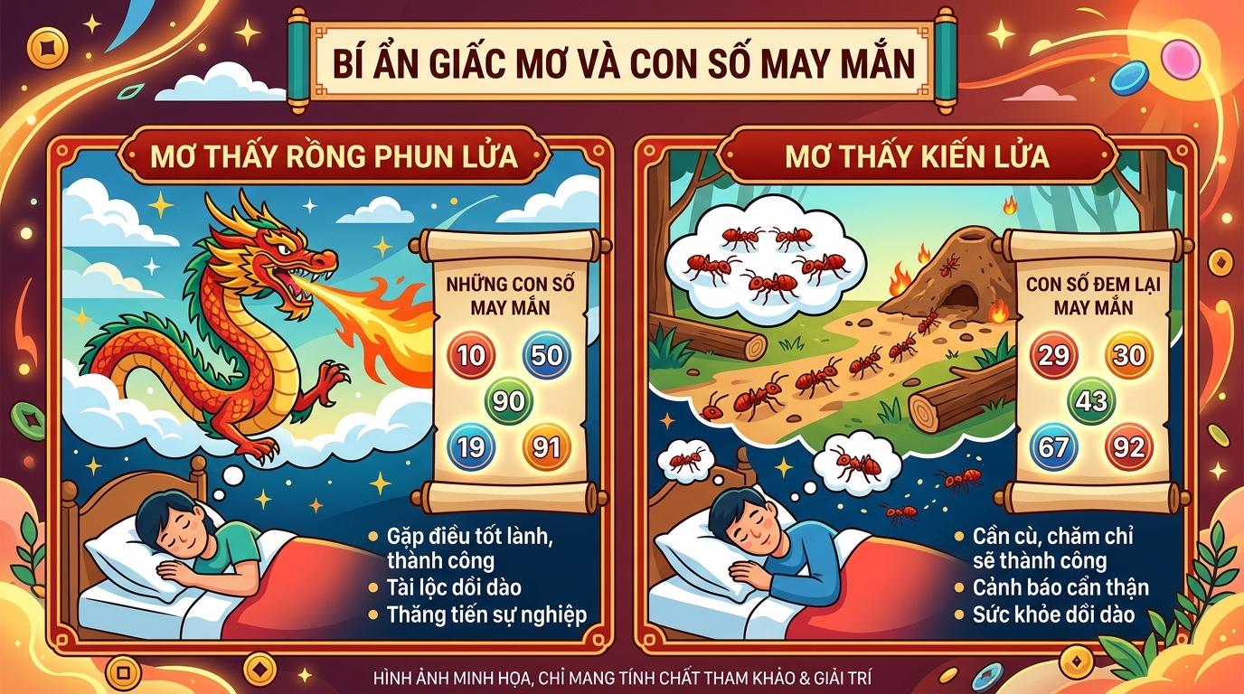 Nằm mơ thấy rồng phun lửa đánh con gì, kiến lửa đánh số may