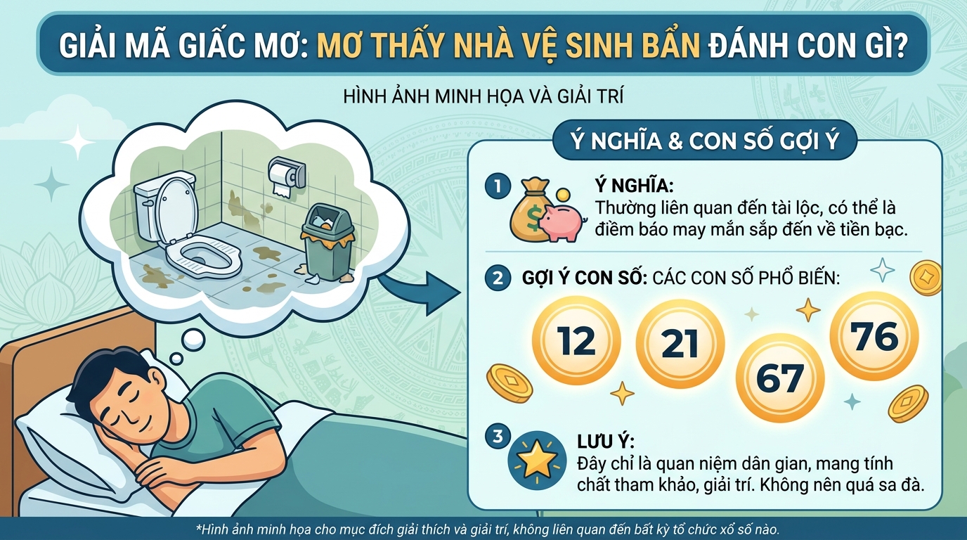 Nằm mơ thấy nhà vệ sinh bẩn đánh con gì