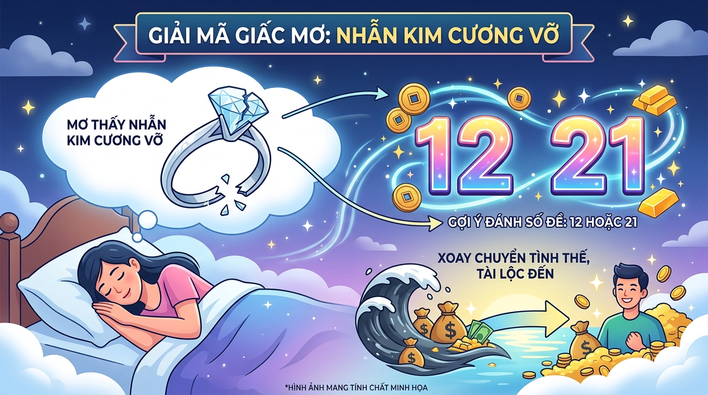 Nằm mơ thấy nhẫn kim cương bị vỡ đánh con 12 hoặc 21 để lật ngược thế cờ