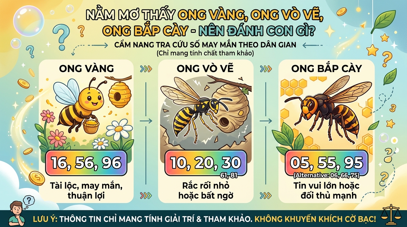 Mơ thấy ong vàng vò vẽ bắp cày chốt số mấy
