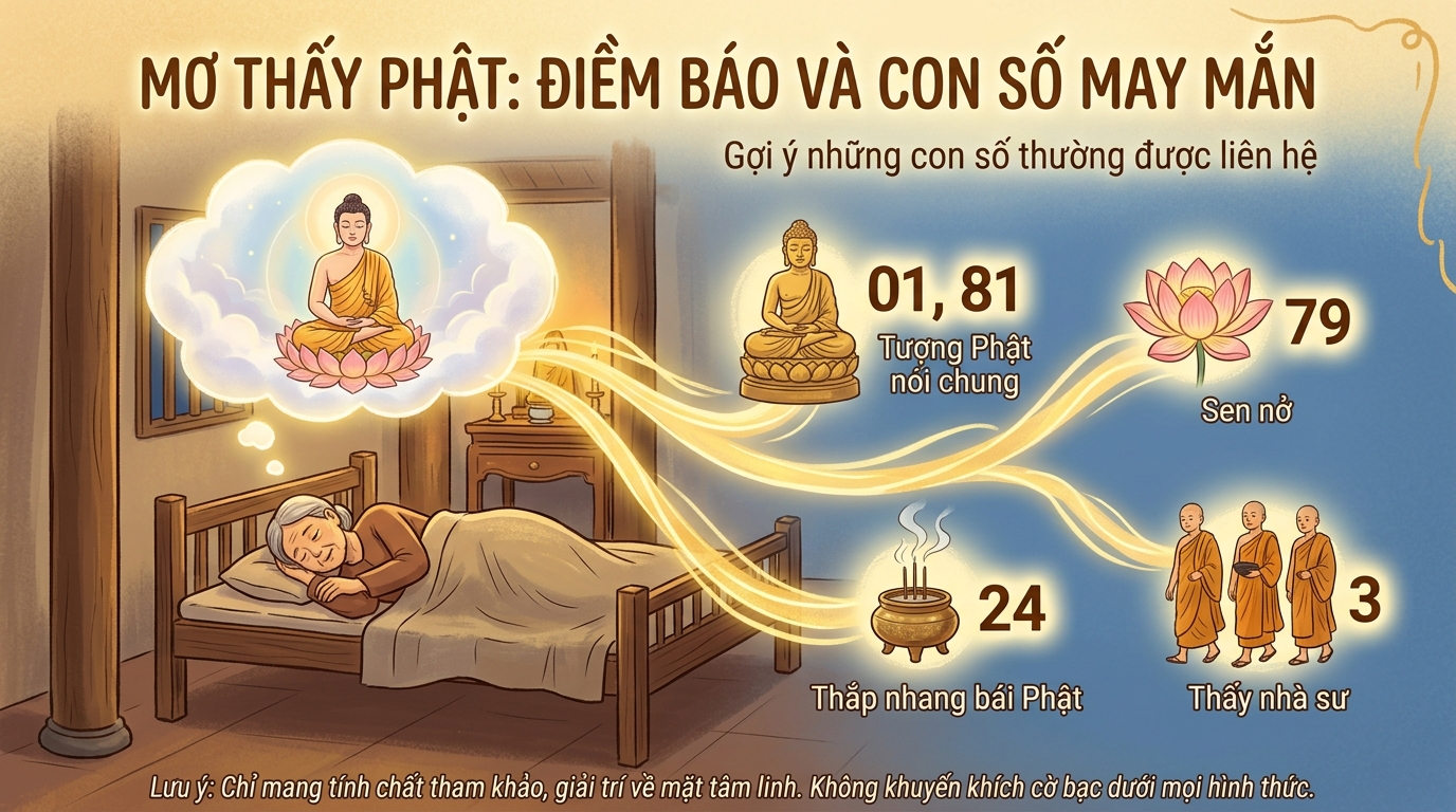 Nằm mơ thấy phật đánh con gì, nằm mơ thấy phật đánh số may