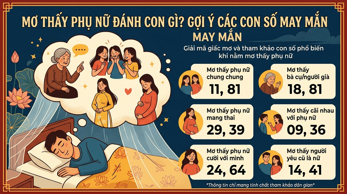 Nằm mơ thấy phụ nữ đánh con gì, nằm mơ thấy phụ nữ là đánh số mấy
