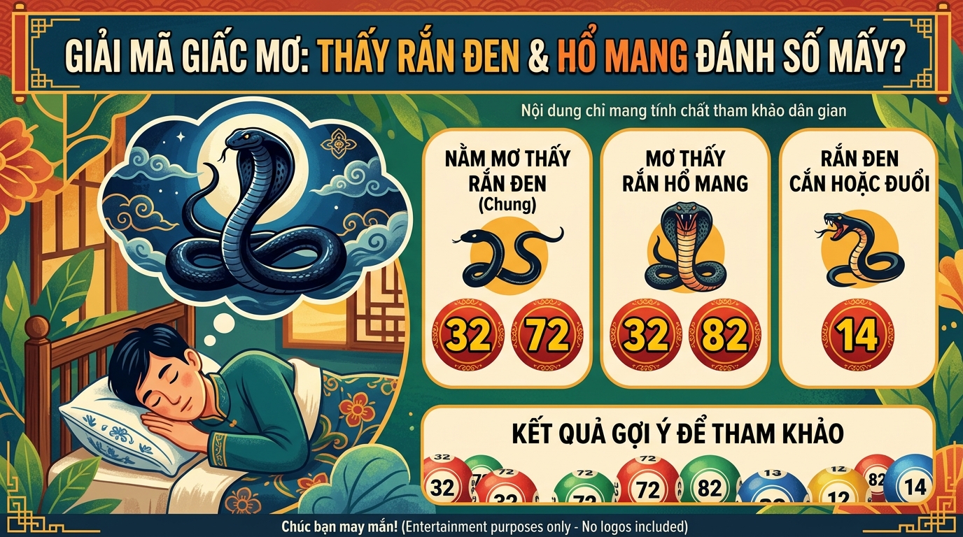 Mơ thấy rắn đen, rắn hổ mang đánh đề số mấy