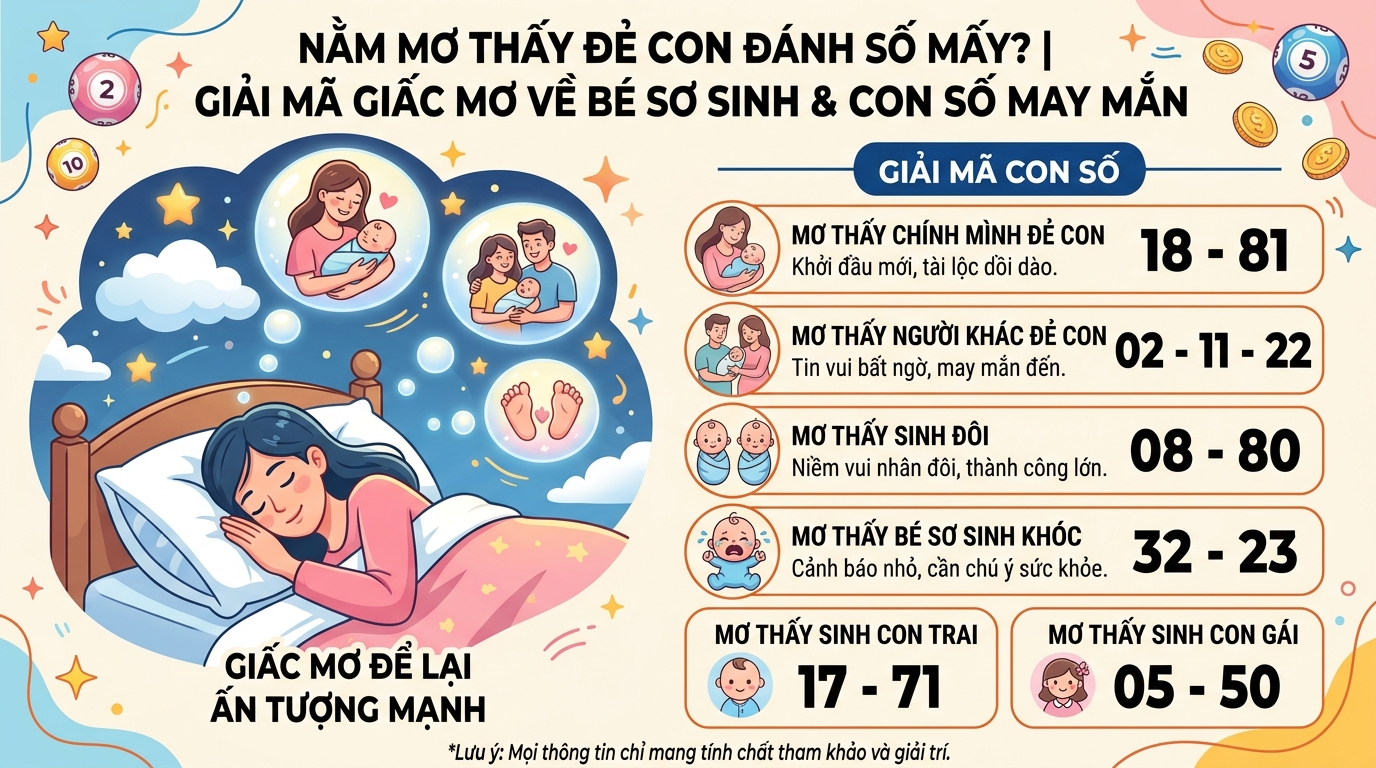 Nằm mơ sinh con đánh con gì, nằm mơ sinh em bé đánh số gì