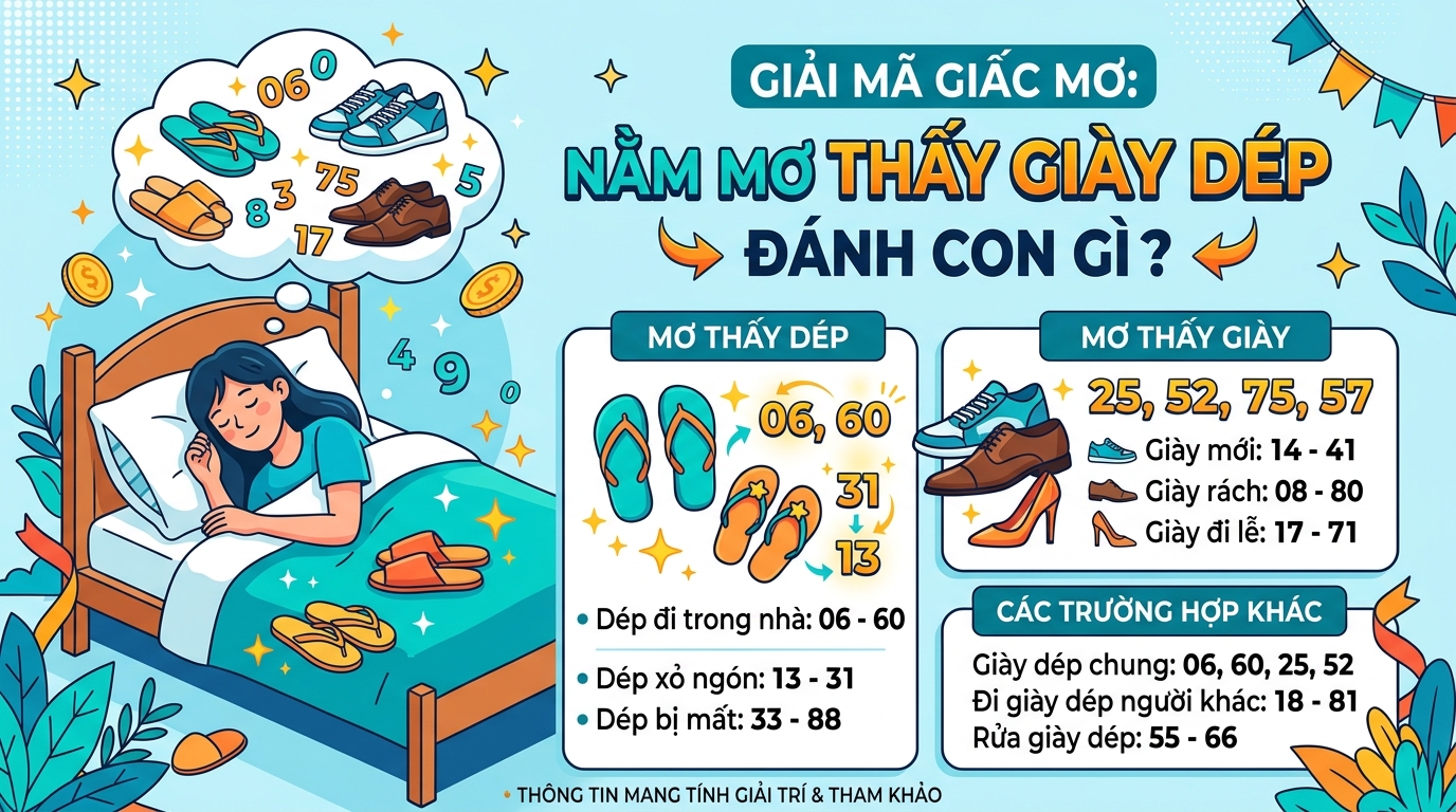 Nằm mơ thấy dép đánh con gì, nằm mơ thấy giày dép số mấy