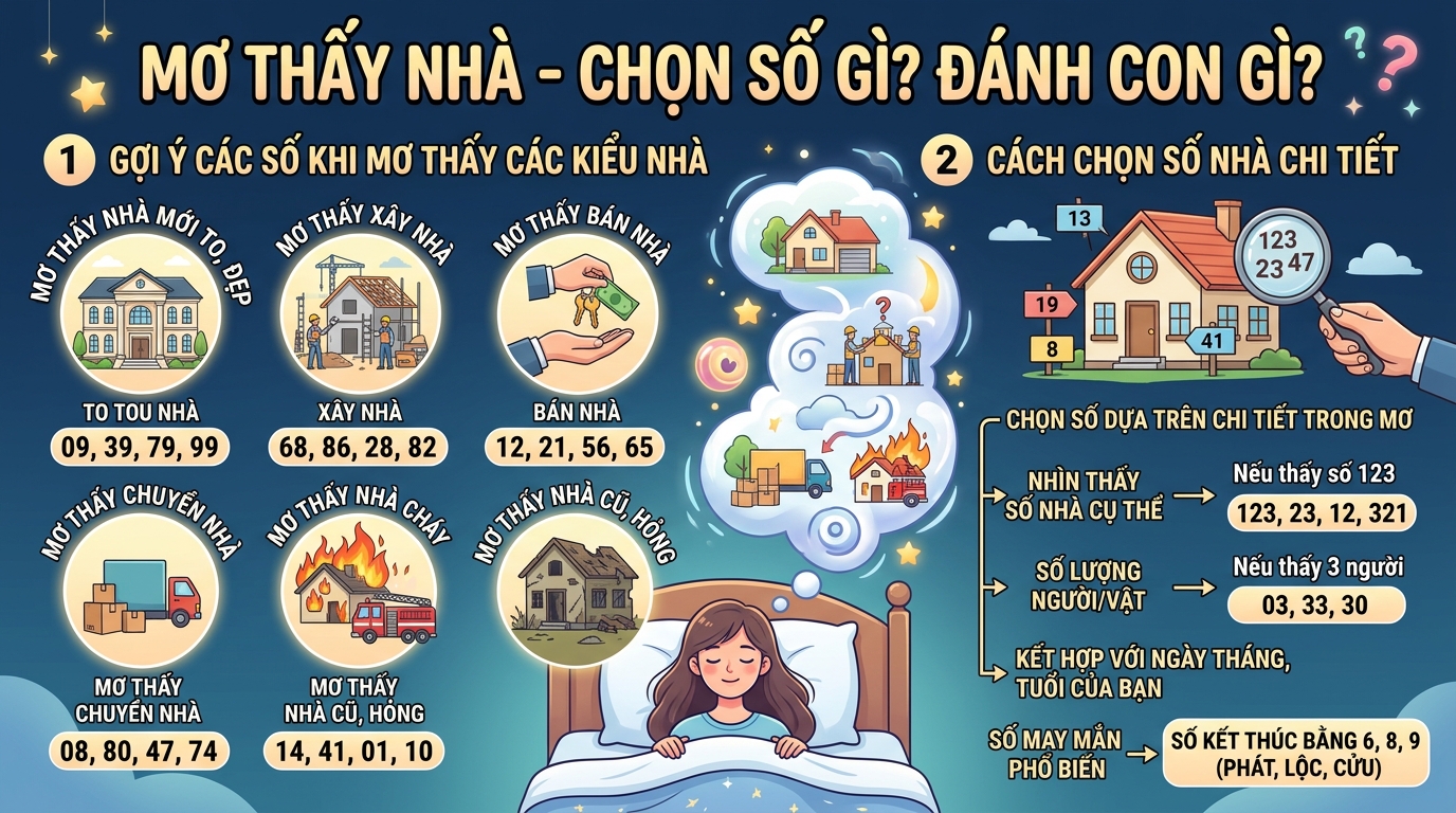 Nằm mơ thấy nhà đánh con gì, nằm mơ thấy nhà số mấy