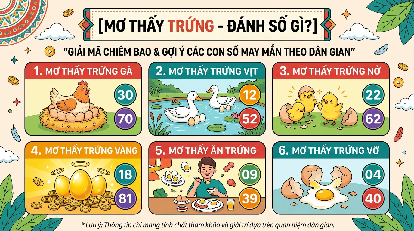 Nằm mơ thấy trứng đánh con gì, nằm mơ thấy trứng đánh số gì