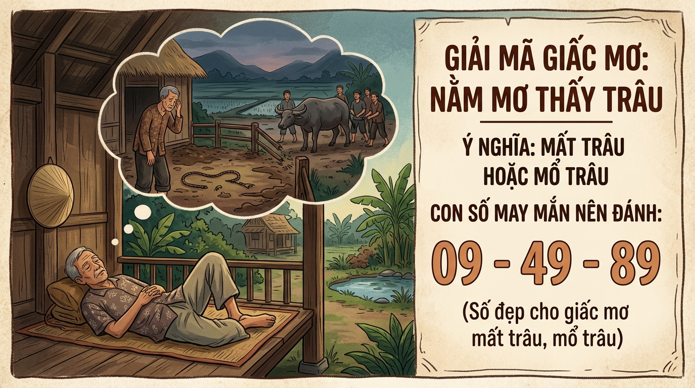 Mơ thấy làm thịt trâu, mất trâu đánh đề con gì