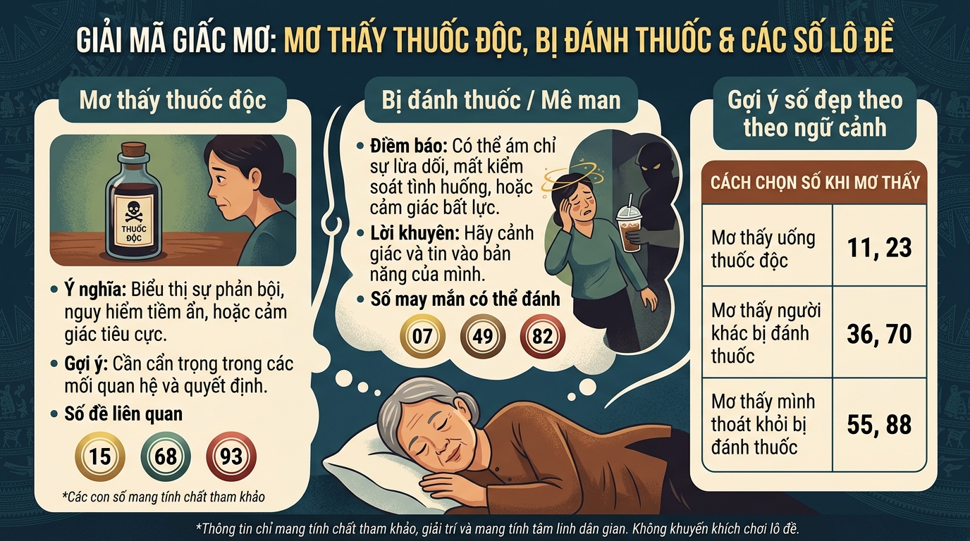Nằm mơ thấy thuốc độc đánh con gì, bị đánh thuốc mê số mấy