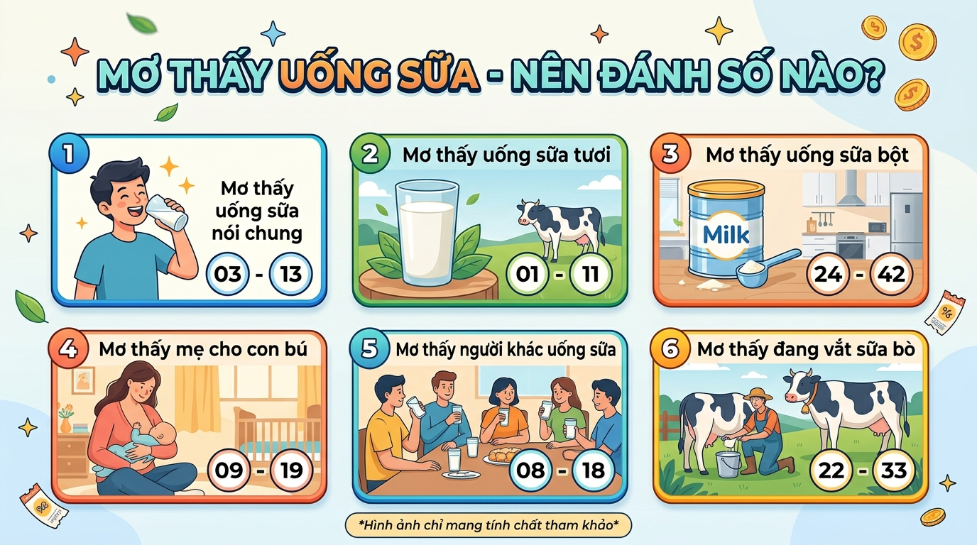 Nằm mơ uống sữa đánh con gì, mơ thấy uống sữa đánh số mấy