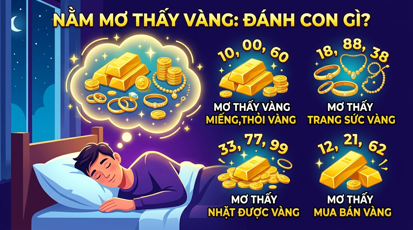 Nằm mơ thấy vàng đánh con gì, nằm mơ thấy vàng đánh số gì