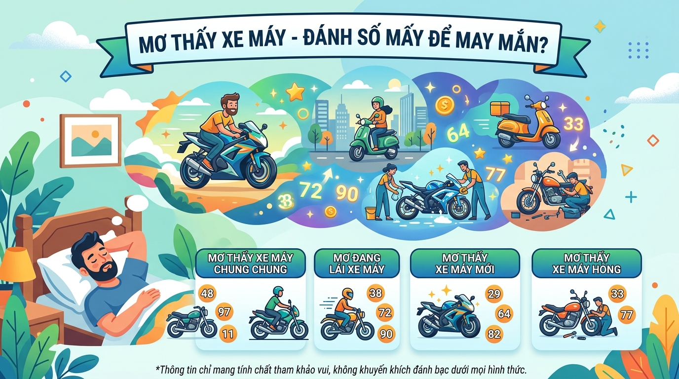 Nằm mơ thấy xe máy đánh con gì, nằm mơ thấy xe máy đánh số mấy