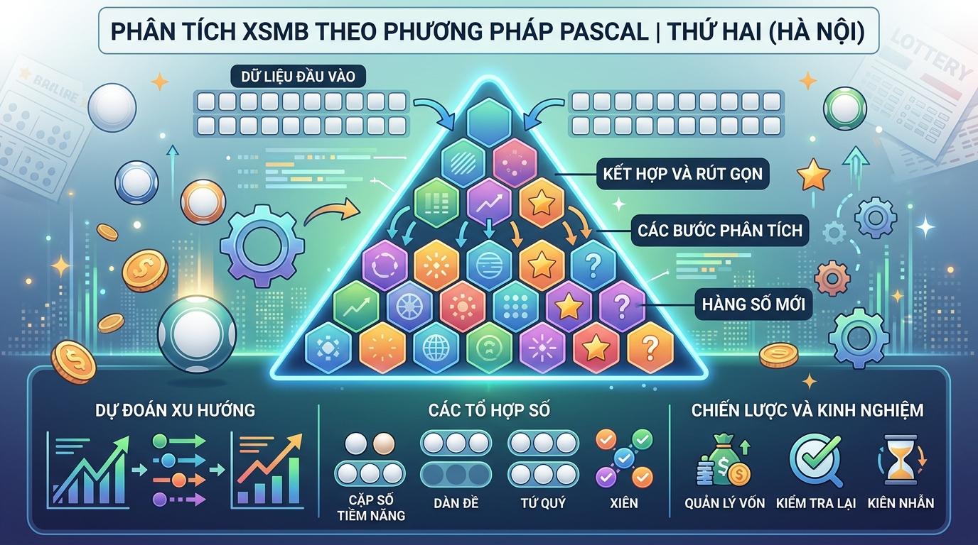 Biểu đồ hình tam giác ngược gồm các hàng chữ số xếp chồng lên nhau. Hàng trên cùng gồm 10 chữ số xếp ngang, các hàng dưới ngắn dần và kết thúc bằng một ô hình chữ nhật sáng màu chứa hai chữ số ở đáy, cạnh bên có một ô vuông nhỏ chứa hai chữ số.