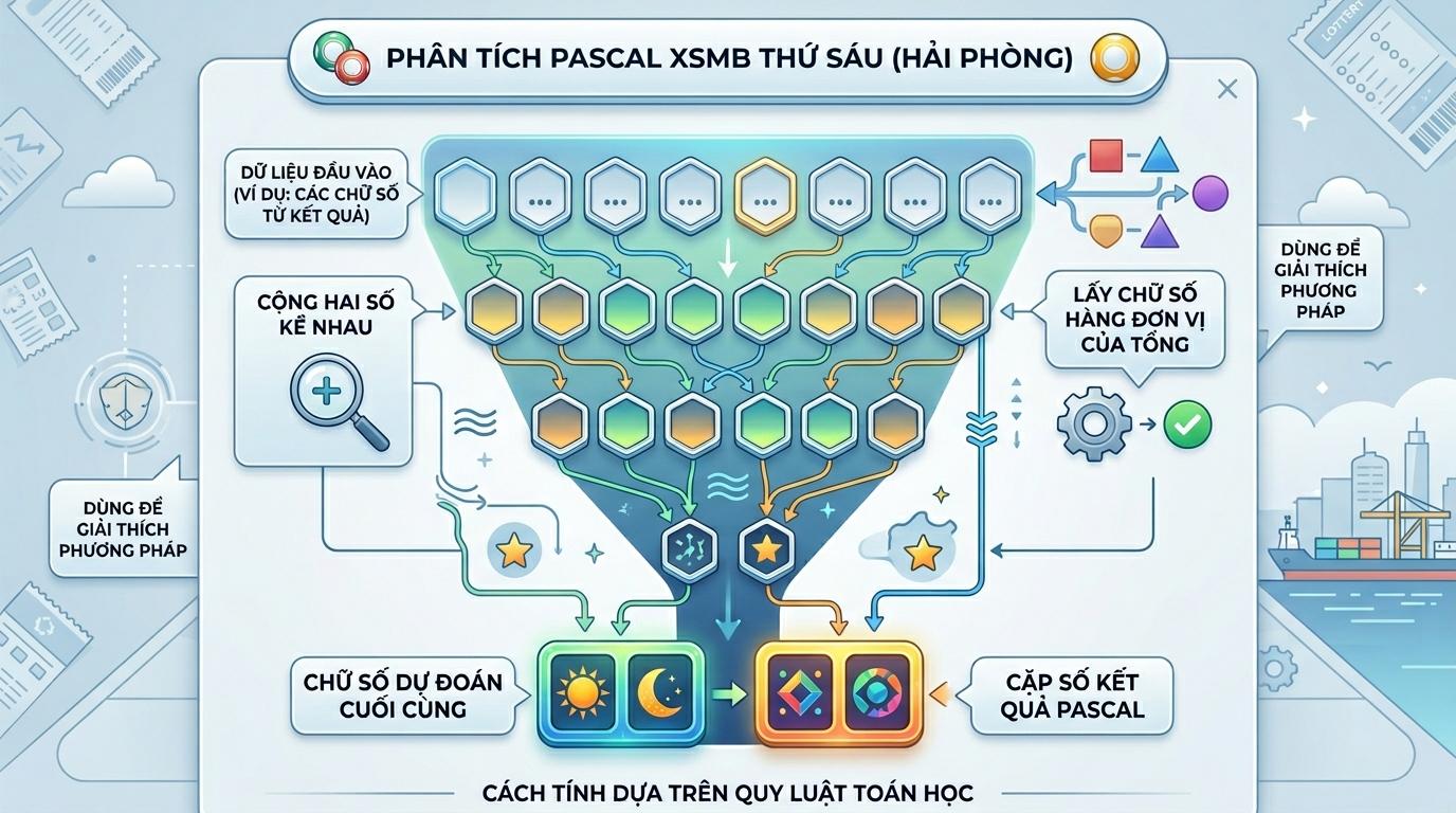 Biểu đồ hình tam giác ngược gồm các hàng chữ số xếp chồng lên nhau. Hàng trên cùng gồm 10 chữ số xếp ngang, các hàng dưới ngắn dần và kết thúc bằng một ô hình chữ nhật sáng màu chứa hai chữ số ở đáy, cạnh bên có một ô vuông nhỏ chứa hai chữ số.