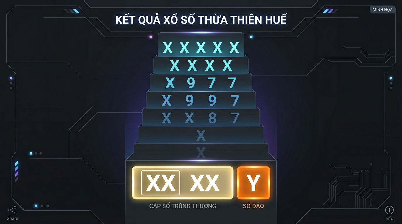 Biểu đồ tam giác ngược gồm các chữ số trên nền tối. Ở đáy tam giác là một ô hình chữ nhật làm nổi bật hai chữ số, nằm cạnh một ô vuông nhỏ chứa hai chữ số lộn ngược.
