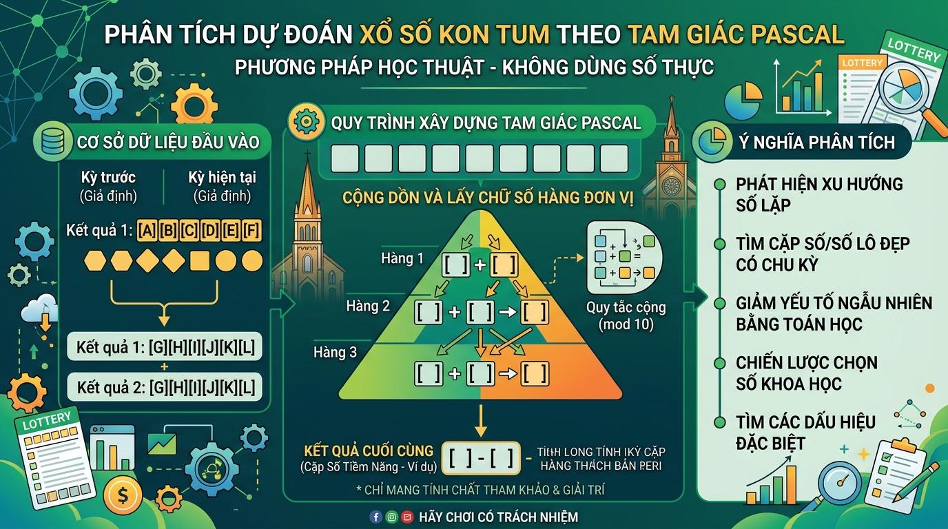 Cấu trúc tam giác ngược xếp từ các hàng chữ số trên nền sáng, đỉnh tam giác nhọn hướng xuống dưới và có một ô vuông sáng màu ở đáy bao bọc hai chữ số.
