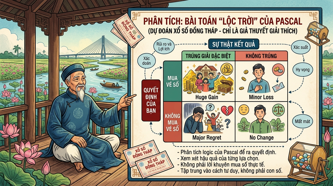 Biểu đồ tháp Pascal đài Đồng Tháp với hàng trên cùng là 11 chữ số gốc và quá trình cộng dồn thu hẹp về 2 số cuối.