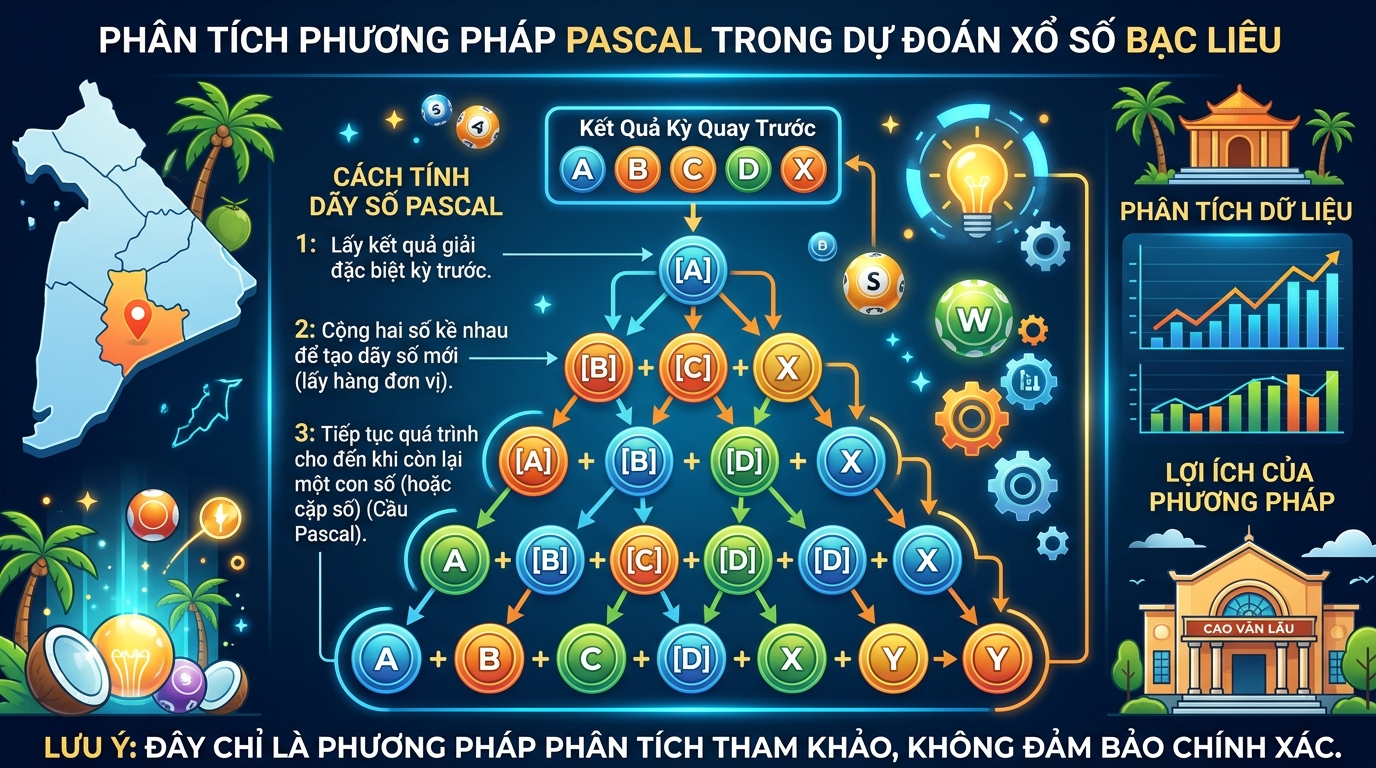 Màn hình điện thoại hiển thị tính năng soi cầu Pascal Bạc Liêu với gợi ý đánh lót và ngũ hành