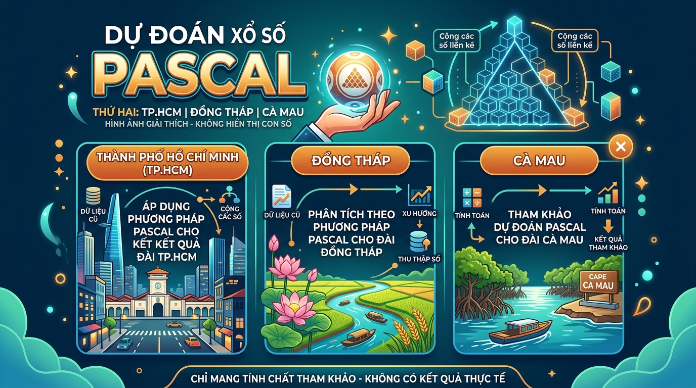 Giao diện soi cầu Pascal XSMN Thứ 2 đài TP.HCM hiển thị chi tiết tháp cộng dồn