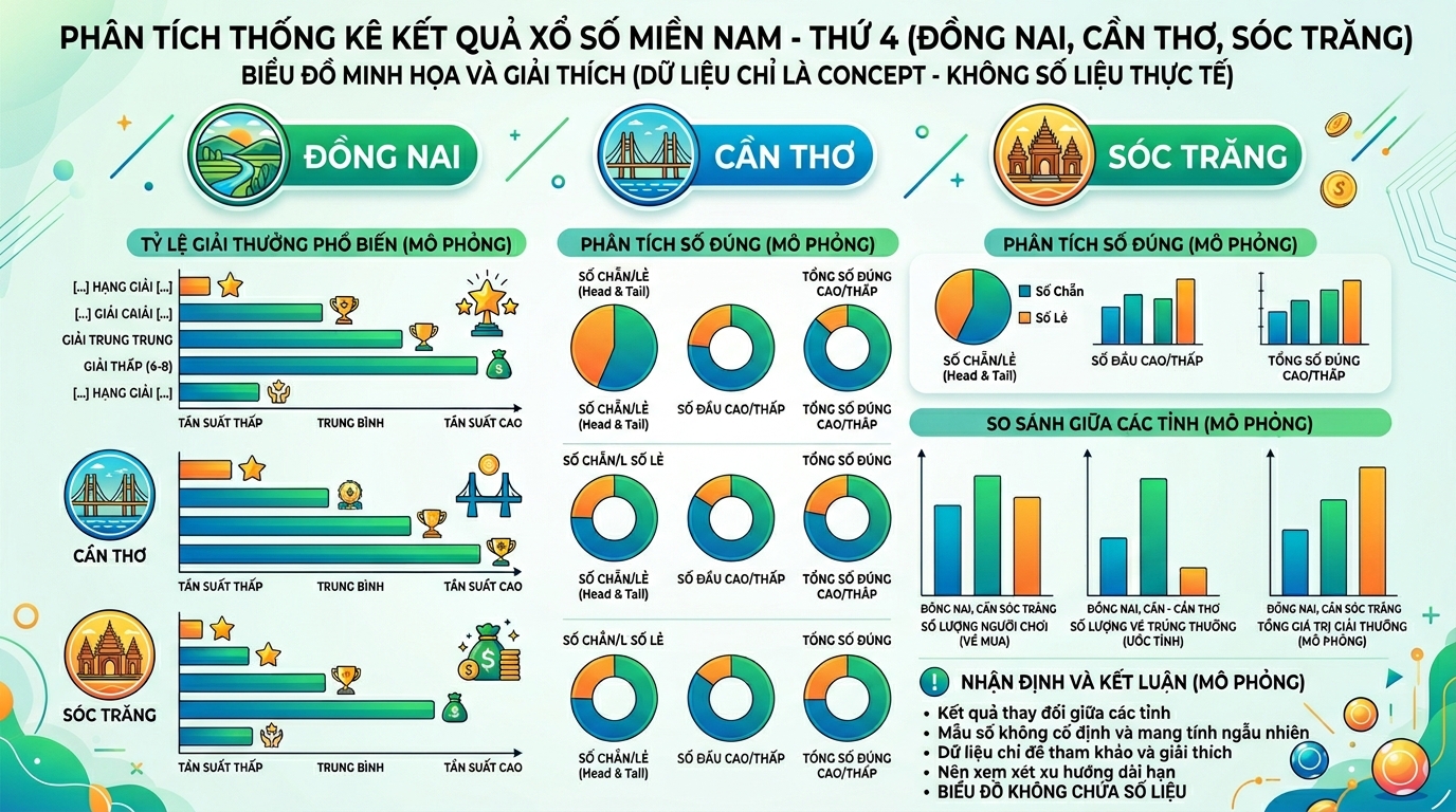 Biểu đồ phân tích nhịp nổ XSMN Thứ 4 Đồng Nai, Cần Thơ, Sóc Trăng
