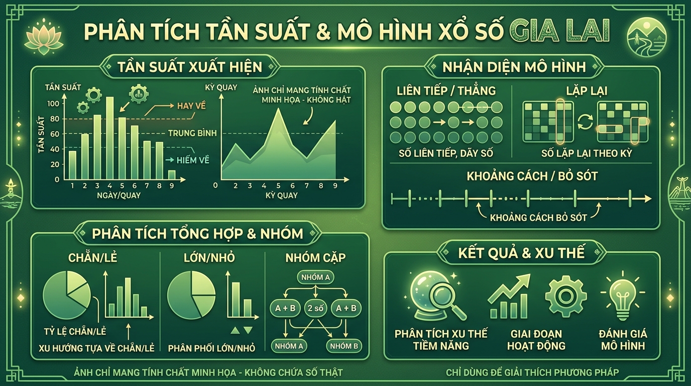 Soi cầu tần suất và ma trận nhịp rơi xanh lá đài Gia Lai