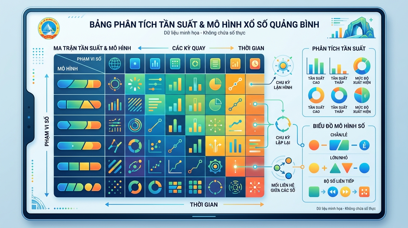 Soi cầu tần suất và ma trận nhịp rơi xanh lá đài Quảng Bình