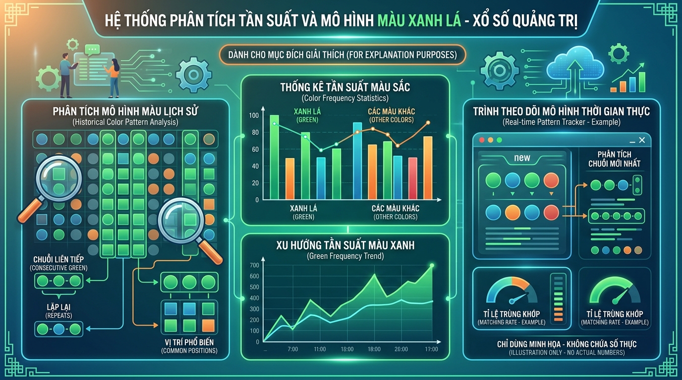 Soi cầu tần suất và ma trận nhịp rơi xanh lá đài Quảng Trị