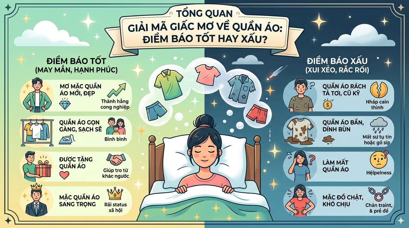 Giải mã tổng quan nằm mơ thấy quần áo là điềm lành hay dữ