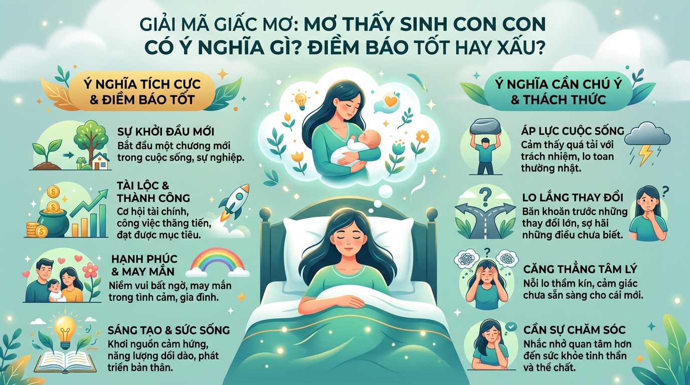 Nằm mơ sinh con tốt hay xấu, là điềm báo gì