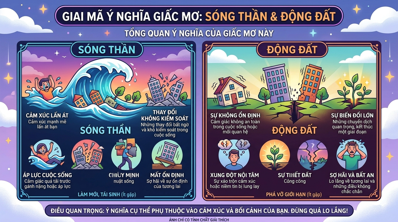 Giải mã tổng quan ý nghĩa nằm mơ thấy sóng thần, động đất