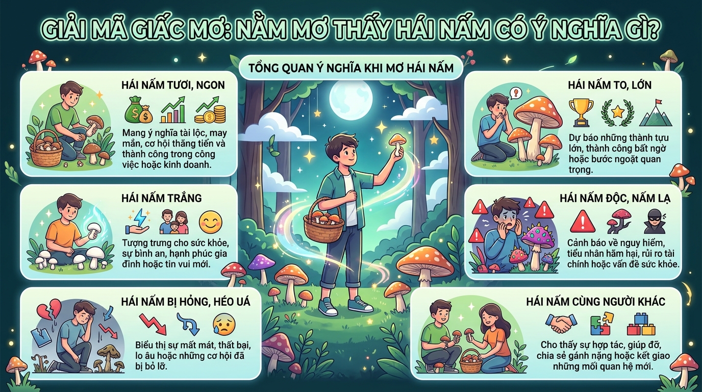 Giải mã tổng quan nằm mơ thấy hái nấm là điềm gì